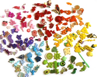 Rainbow I Spy trinkets for Colorful I spy Bag/ Bottle, Colorful miniatures, 1-3cm, Set of 5/10/20 trinkets in 7 colors
