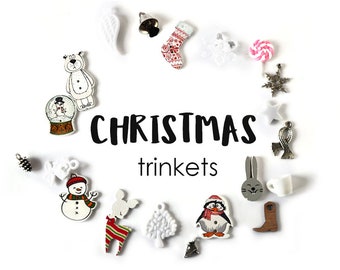 Christmas White Theme I Spy trinkets, I spy bag bottle fillers, 1-3cm, Set of 20