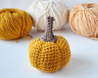 Rustic crochet pumpkin, Autumn Fall decor, Thanksgiving gift, Halloween pumpkin, Harvest ornament, 7cm, 1 piece