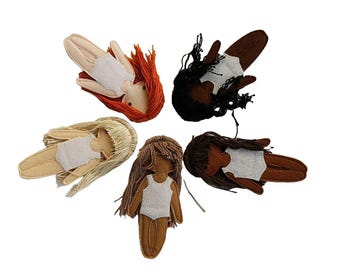 Felt "paper" doll TomToy, Hand,made by TomToy, Custom hair color and skin tone, 12cm tall, 1 doll