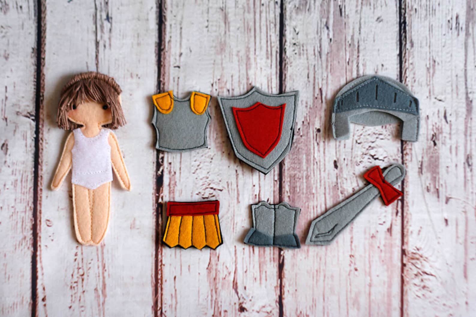 Armor of God set for Felt paper doll Bible story Etsy
