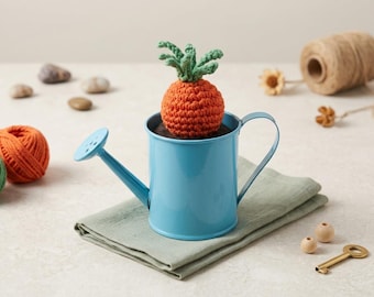 Carrot Takes Root – Handmade Crochet Vegetable, Whimsical Potted Collection