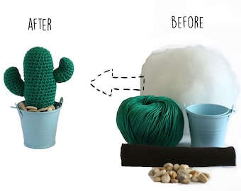 Crochet Cactus Kit – Handmade Decor for Plant Lovers