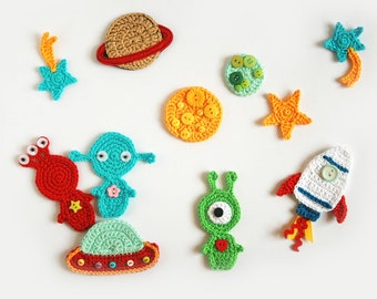 Outer space TomToy Crochet appliques, 1 piece/set