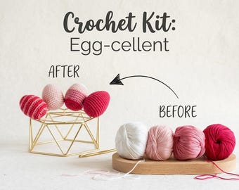 Egg-cellent Easter Crochet Craft Kit:  Cotton yarn, Stuffing and PDF crochet pattern