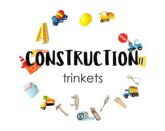 Construction site theme I Spy trinkets, 1-3cm, Set of 20