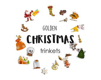 Christmas Theme I Spy trinkets, Red/ Blue/ White/Green/Golden theme choice, 1-3cm, Set of 20