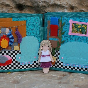 Dollhouse with felt paper doll Handmade by image 5