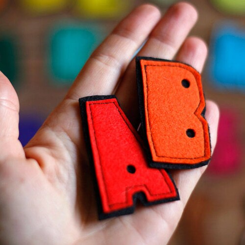 Felt Alphabet Objects, Learn alphabet material, shops Rainbow letters, Handmade by TomToy, 4-5cm, 26 Objects