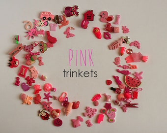 Pink I Spy Trinkets, Rainbow I spy bottle/bag filler, 1-3cm, Set of 20/50/100