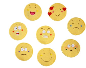 Feelings Smileys Felt pieces, Set of 8