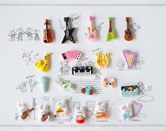 Music theme I Spy trinkets, 1-3cm, Set of 20