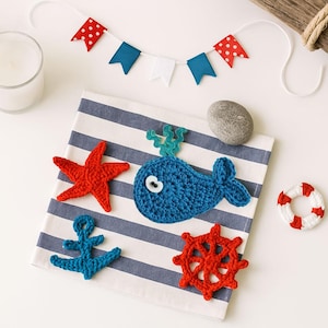 Nautical Crochet Appliques collection by TomToy, 4-6cm, 1 pcs/set