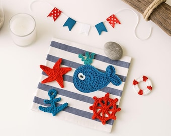 Nautical Crochet Appliques collection by TomToy, 4-6cm, 1 pcs/set