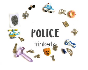 Police theme I Spy trinkets, 1-5cm, Set of 20