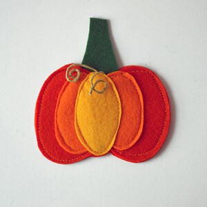 Felt veggies pieces, Play food vegetables, Handmade by TomToy, 2.5-7cm, 1 piece/Set tricolor pumpkin