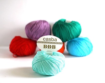 Pure cotton yarn BBB - Casba, 113m/50g, Italian Crochet Knitting yarn, 1 ball