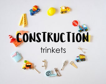 Construction site theme I Spy trinkets, 1-3cm, Set of 20