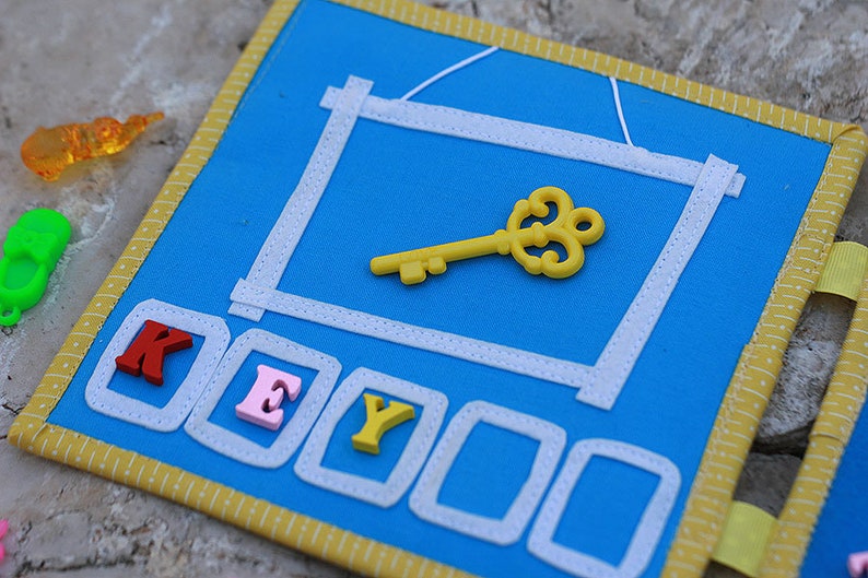 Spelling book with miniature objects and letters Fabric Felt Etsy