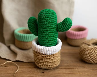Cactus in Cozy Knits – Handmade Crochet Saguaro & Crochet Planter