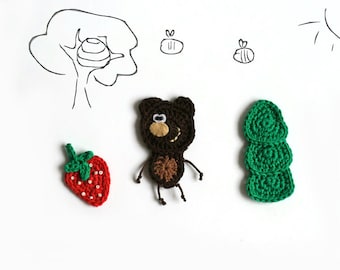 Woodland creatures Crochet applique, Forest animals , Bear set