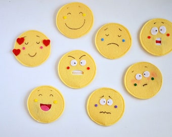 Feelings Smileys Felt pieces, Set of 8