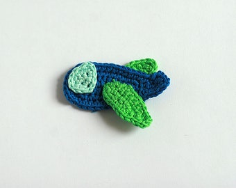 Plane Crochet applique, High and above TomToy crochet collection, Boys clothing applique, crochet Airplane, Transportation, 7x5cm, 1 piece