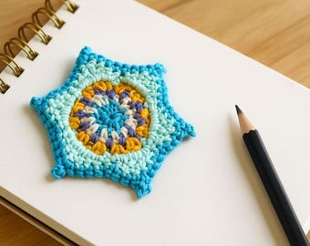 Hexagon Twirl Medallion – Handmade Crochet Applique