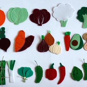 Felt veggies pieces, Play food vegetables, Handmade by TomToy, 2.5-7cm, 1 piece/Set image 2