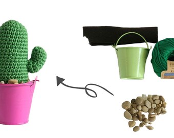 Crochet Cactus Kit – Handmade Decor for Plant Lovers