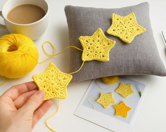 Stars Crochet applique, 6-9 cm, Set of 3
