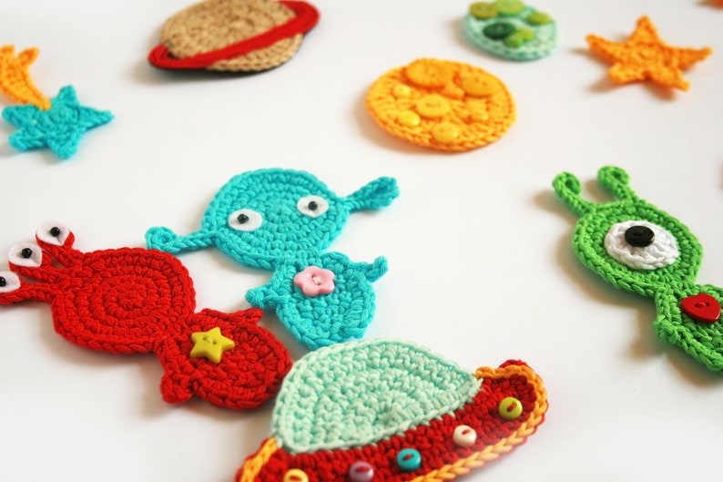 Outer space TomToy Crochet appliques, 1 piece/set image 2