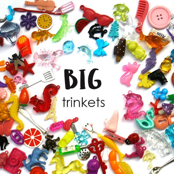 BIG mixed I spy trinkets for I spy sensory bins, 2.5-6 cm, Set of 20/50/100