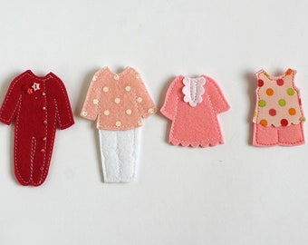 Pajamas Dressing for TomToy Felt "paper" doll, overall 5x8cm, 1 piece