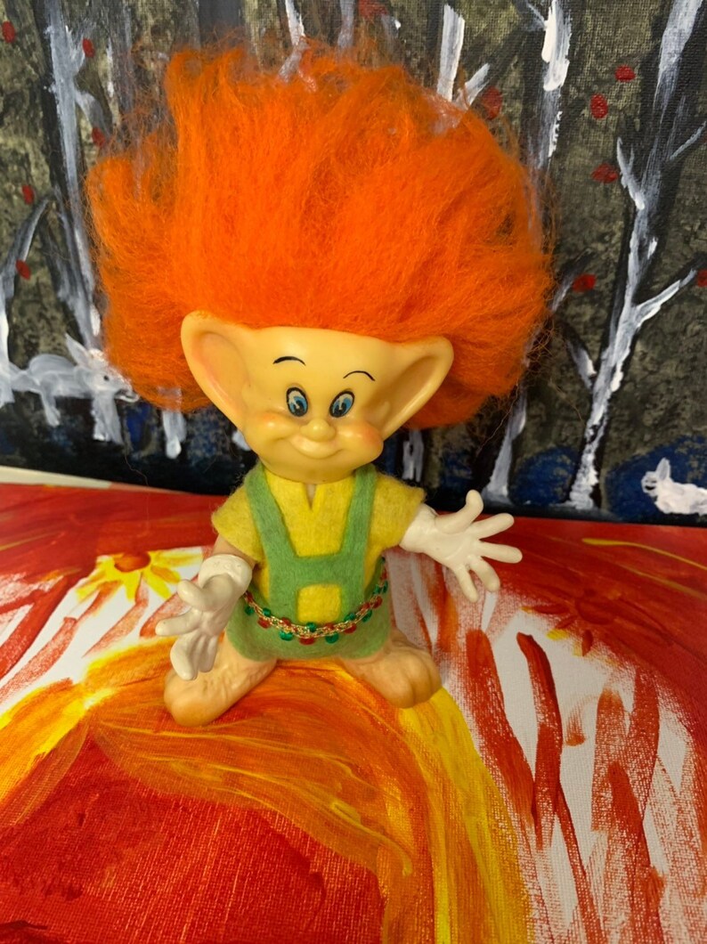 Vintage Royalty Industries Troll with Orange Hair from 1973 image 0