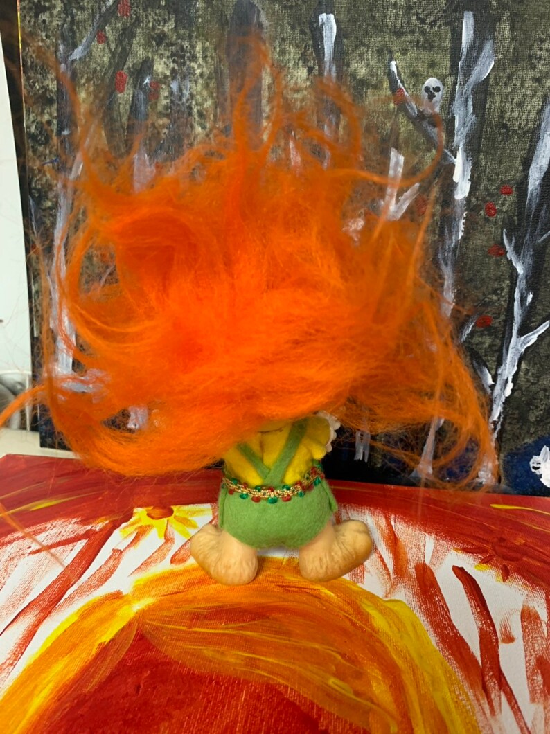 Vintage Royalty Industries Troll with Orange Hair from 1973 image 2