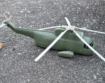 Vintage 1970s Timmee Processed Plastics Army Helicopter