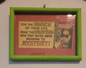 Framed Vintage Unexpected Comic Book Advertisement from the 1970s - 4x6