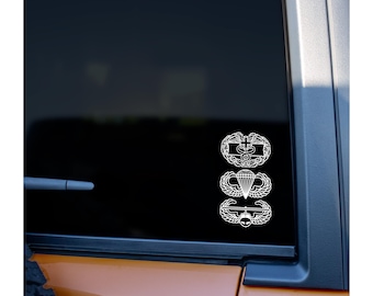 Combat Medic Badge CMB Airborne and Air Assault badge combination options vinyl decal
