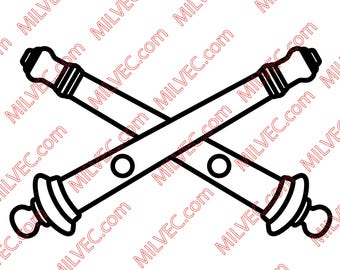 Field Artillery Branch Insignia Pattern for personal use svg dxf pdf eps