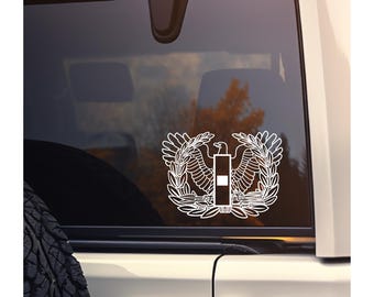 Warrant Officer Eagle Badge with WO Rank vinyl decal