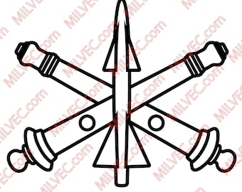 Air Defense Artillery Branch Insignia Pattern for personal use svg dxf pdf eps