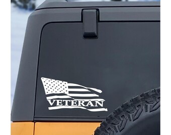 Veteran USA Flag vinyl Decal