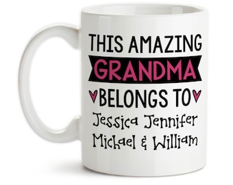 Personalized Grandma Coffee Mug with Grandkids Names