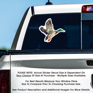 Mallard Duck Flying Artistic Design, Vinyl Decal Sticker Sizes 2 inch up to 7.5 inch, Waterproof & Durable image 5
