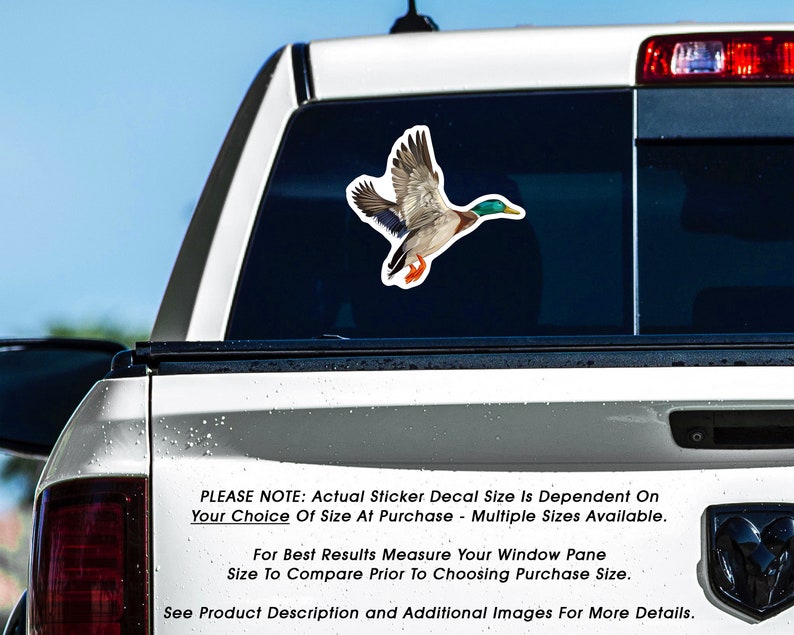 Mallard Duck Flying Artistic Design, Vinyl Decal Sticker Sizes 2 inch up to 7.5 inch, Waterproof & Durable image 5