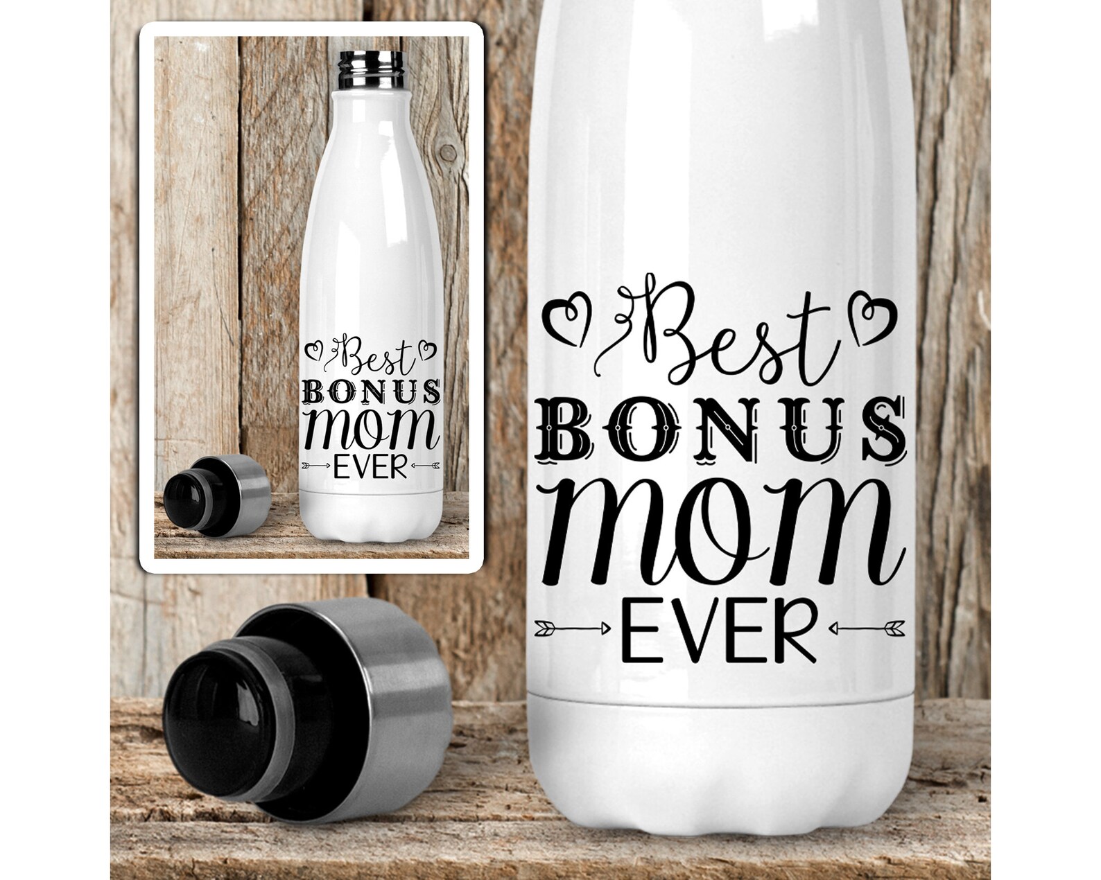 Water Bottle Best Bonus Mom Ever 001 Stepmom Stepmother | Etsy