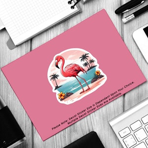 Flamingo Tropical Beach, Flamingo Lover, Vinyl Decal Sticker Sizes 2 inch up to 7.5 inch, Waterproof & Durable image 4