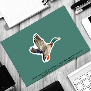 Mallard Duck Flying Artistic Design, Vinyl Decal Sticker Sizes 2 inch up to 7.5 inch, Waterproof & Durable image 4