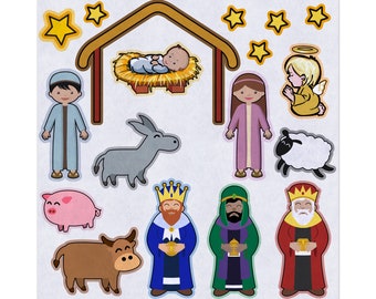 Christmas The Birth Of Jesus, Nativity, Bible Story, Imaginative Play, Felt Storyboard Art, Felt Board Story, Felt Stories, Flannel Board